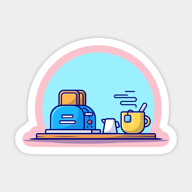 Toaster Bread And Tea Sticker by Catalyst Labs